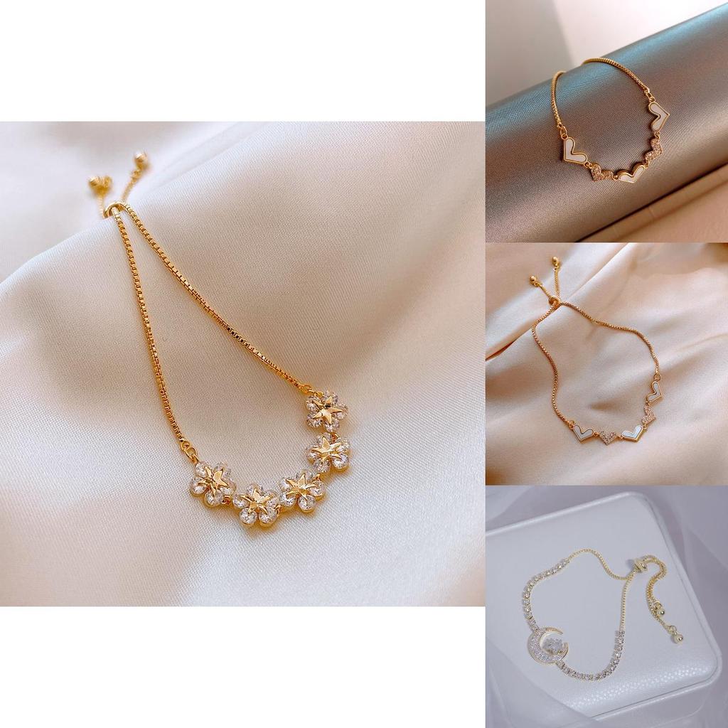 Floral Hand Chain With Cubic Zirconia For Women Perfect For Travel Souvenir