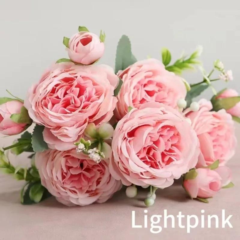 

Artificial Flowers Fake Silk Peony Vases for Home Room Decor Scrapbooking Festival Garland Wedding Bouquet Party Accessories L