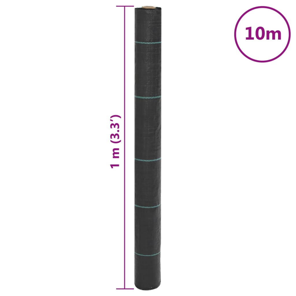 Vidaxl Agrowłóknina Antychwastowa, Czarna, 1X10 M, Pp