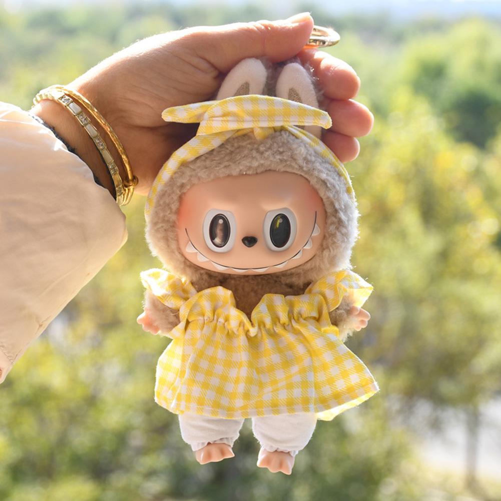 For 17cm Labubu Doll Clothes Fashion Clothes Dress Hoodies Doll Clothes Color Match Hoodies Dolls Accessories Cute Decoration Little Cloths