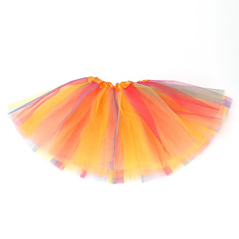 Children's Rainbow Tutu Skirt - European & American Style Ballet Mesh Skirt