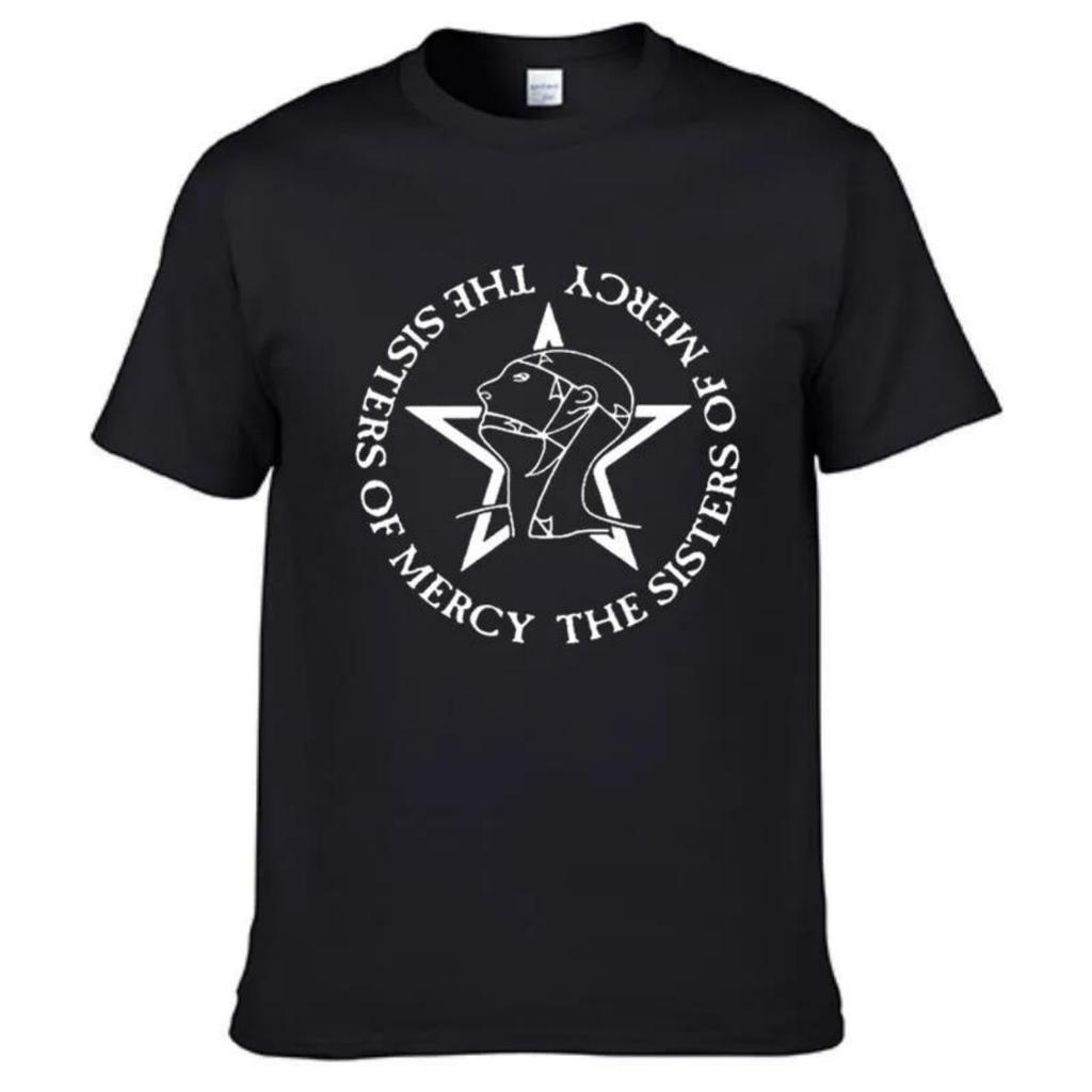 Maglietta The Sisters Of Mercy Uomo E Donna T-Shirt Post Punk Goth Rock Band Magliette Top in Cotone T-shirt Moda Manica Corta Abbigliamento