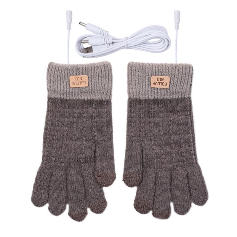 Electric Heated Gloves Outdoor Sports Screen Touch Heating Gloves Thermal Gloves темно серый