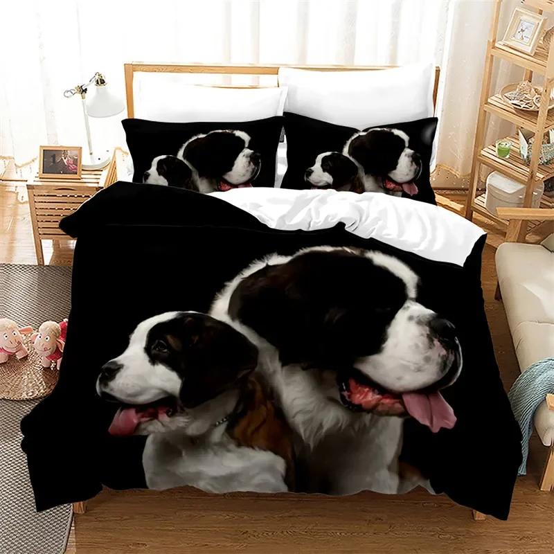 Cute Dog Duvet Cover Microfiber Lovely Puppy Pet Comforter Cover Animal Theme Bedding Set Single For Kids Girls Teens Room Decor