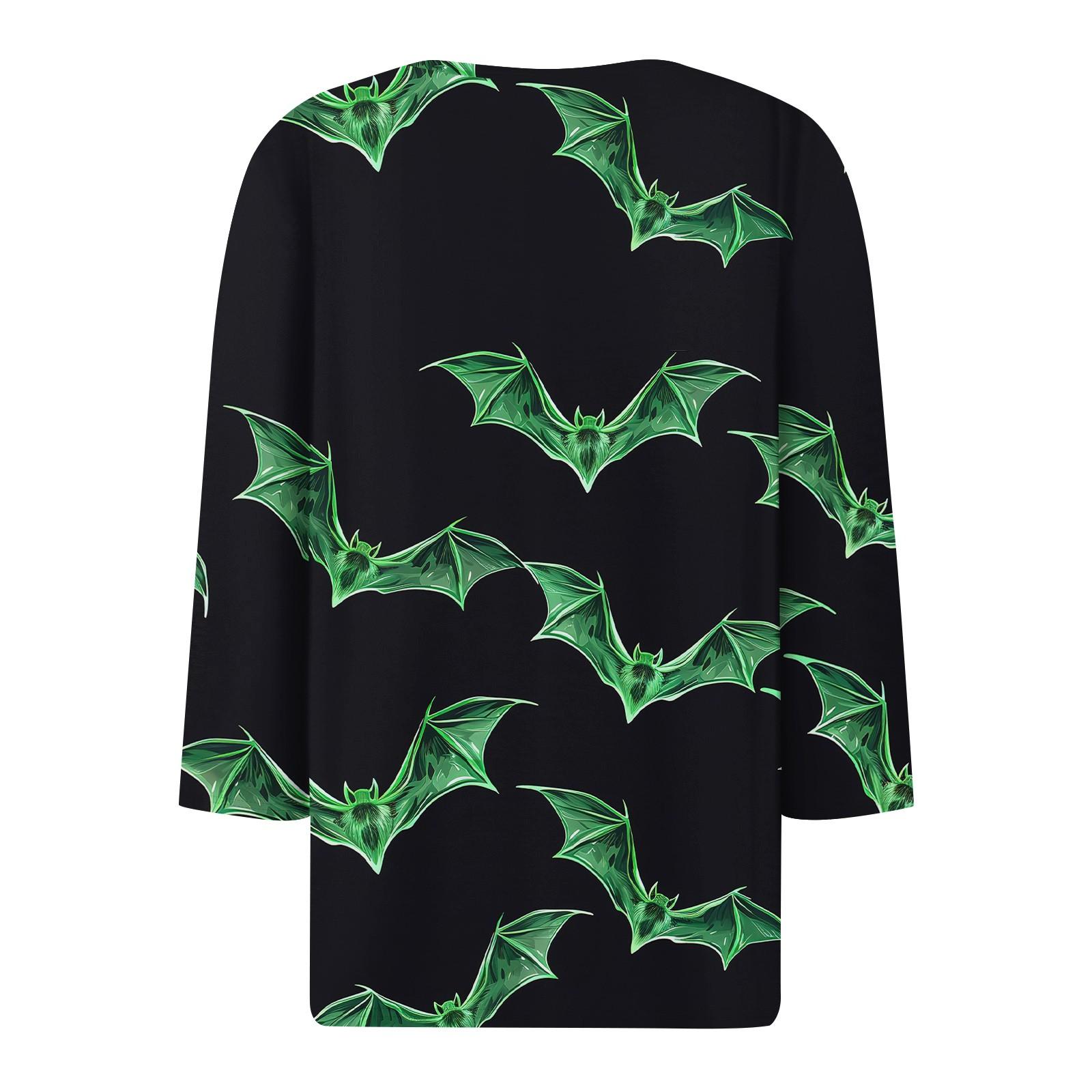 Жен. Футболка Футболка С принтом Пуговицы Рукав 3/4 Повседневные Выходные Мода — фото 5