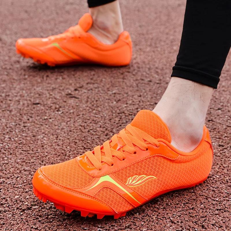 2026 New Sprint Track Field Shoes Big Size 35-46 Spikesed Sneakers Women Sprint Running Shoes Breathable Men Outdoor Sneakers
