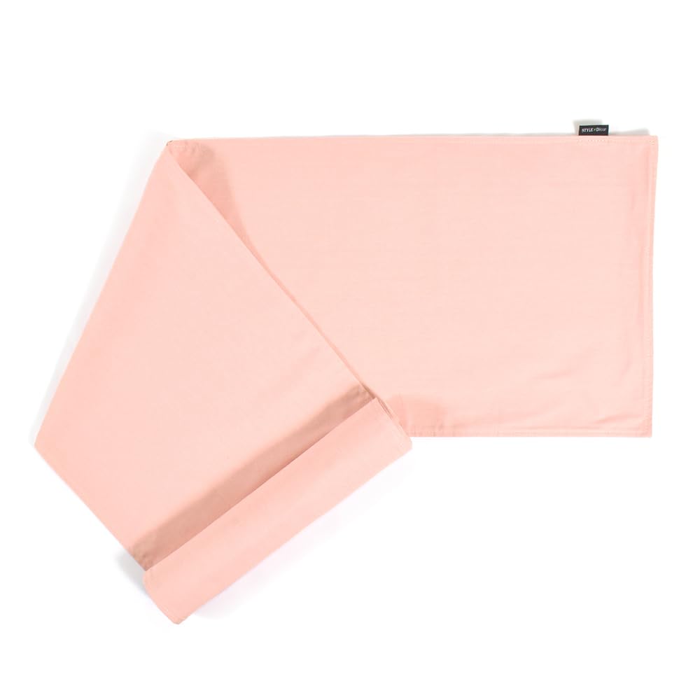 STYLE Decor Reversible Table Runner Cotton 30cm X 130cm Table Center Plain Oxford Pastel Pink W2604610 100%