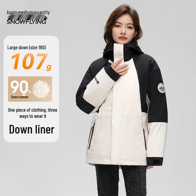 

Женская короткая куртка из утиного пуха XueZhongFei со съемным капюшоном M 170