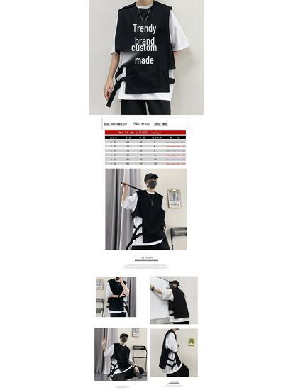Men's Trendy Hong Kong Style Multi-Pocket Photographer Vest with Customizable Logo