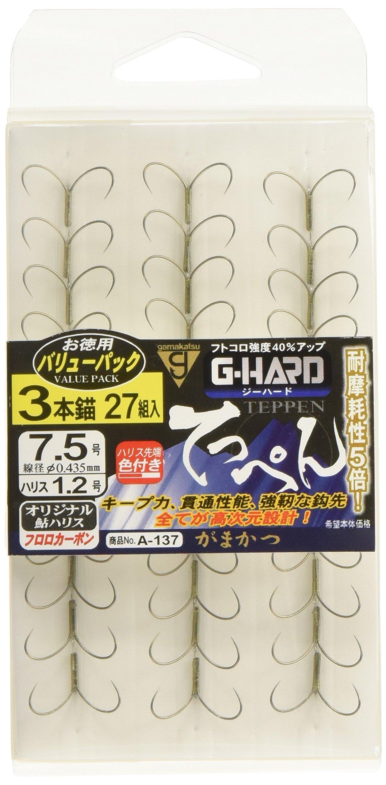 

Gamakatsu Value Pack GH Teppen Triple Fishing Hook Hook, Brown, 3-pronged Anchor, A137, 7.5-1.2cm