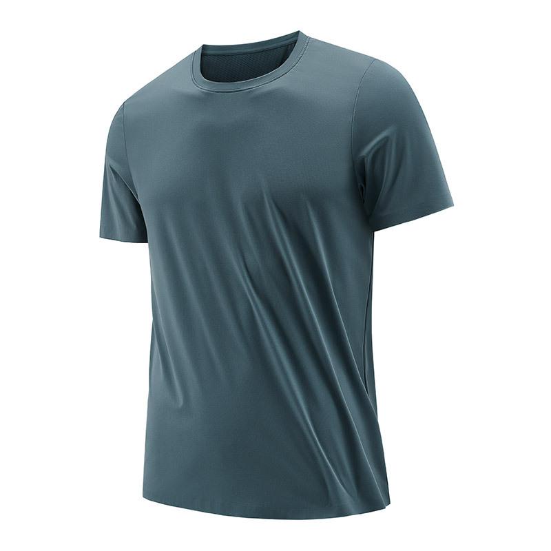 Sports T-shirt Men's Short Sleeved Summer Quick Drying T-shirt Fitness Running Breathable Ice Silk Short T-shirt Men