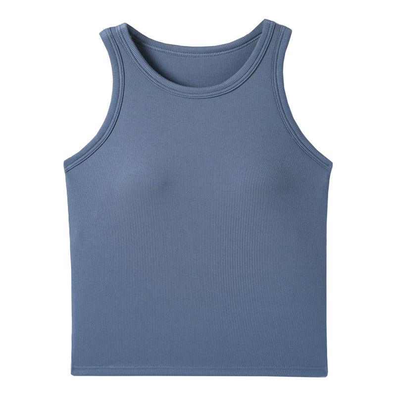 Women's Seamless Sleeveless Vest with Built-in Bra - No Underwire, Slimming Fit