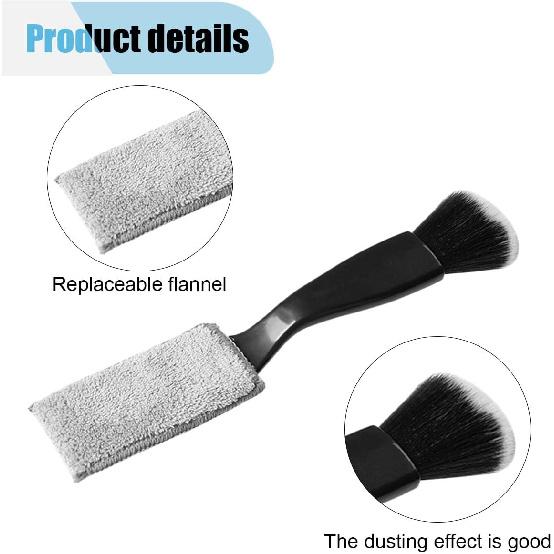 Car Double Head Clean Brush, 2 in 1 Duster for Car Clean, Car Interior Dust Detailing Brush for Air Vents Dashboard Screen, Soft Car Cleaning Tool