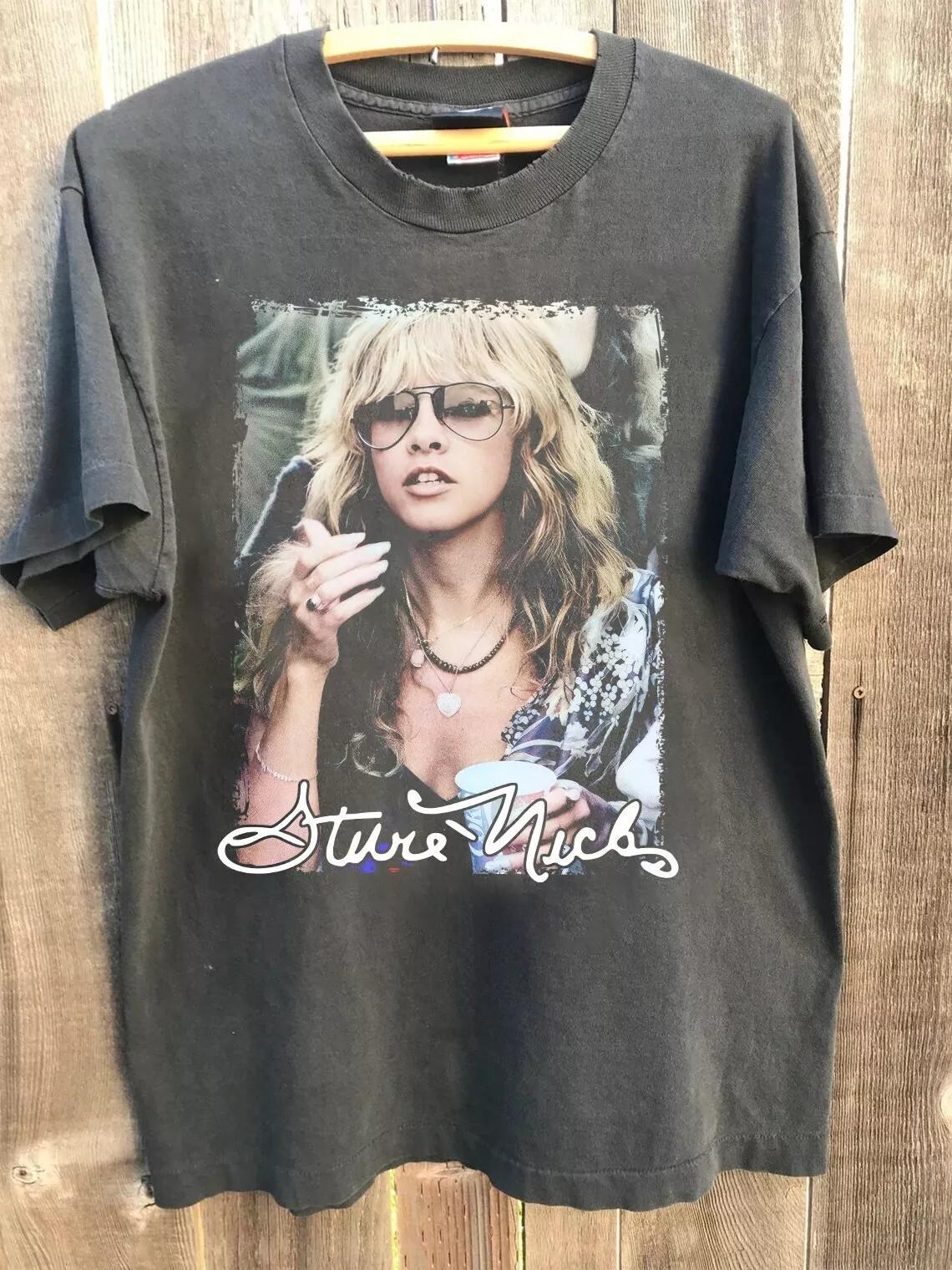 Stevie Nicks Rare Retro Music Graphic Tee Charcoal S-5XL S