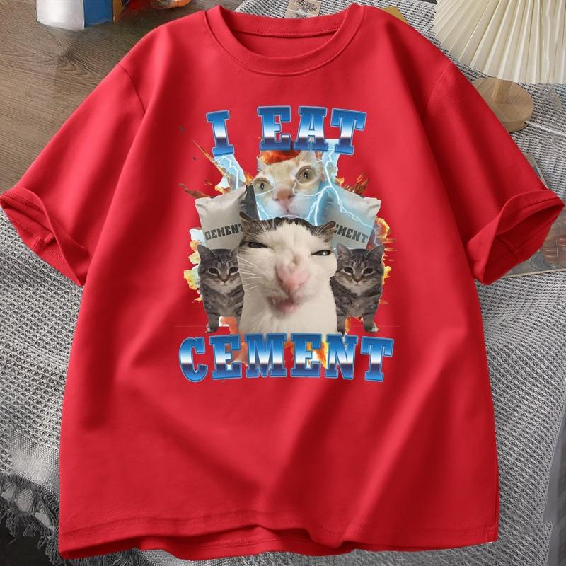 I Eat Ceunisext Funny Cat Meme Tee Shirt Cotton Short Sleeve Stupid Ugly Cats Printed T Shirt Casual O Neck Graphic Tees Tees Tops