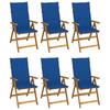 Day and Night - Day and Night Folding Garden Chairs 6 Units and Cushions Solid Acacia Wood