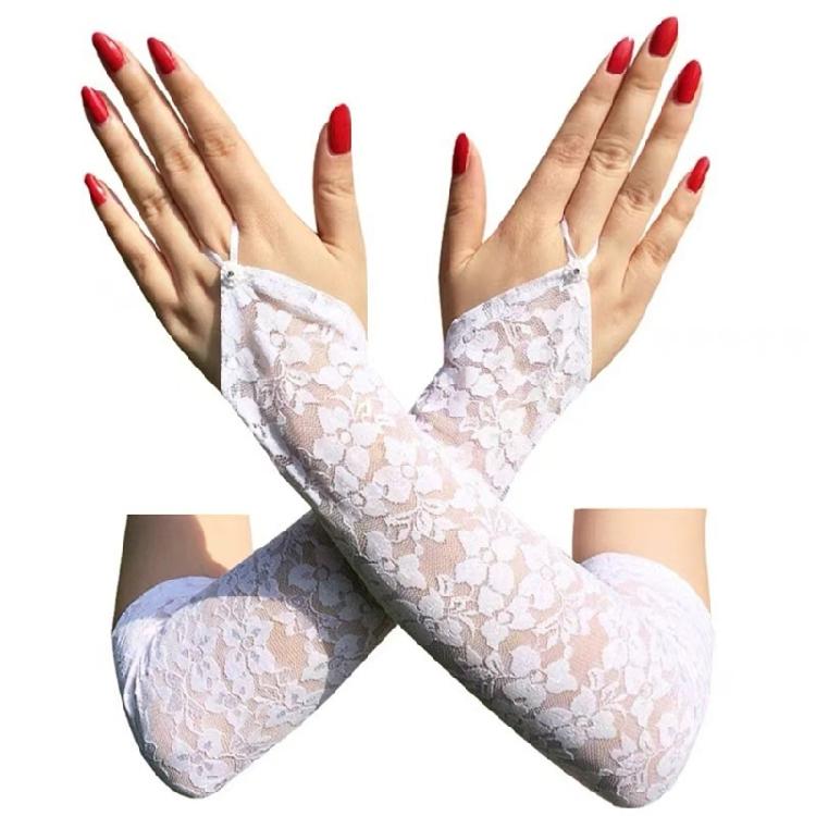 Women Tulle Glove Detachable Sheer Sleeve Cuffs for Wedding Gown Dress Bridal False Sleeves Decorative Sleeve