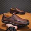Retro Style Leather Mens Loafers Moccasins  Men Casual Shoes Handmade Formal Slip On Flats Male Boat Shoes Hiking Shoes