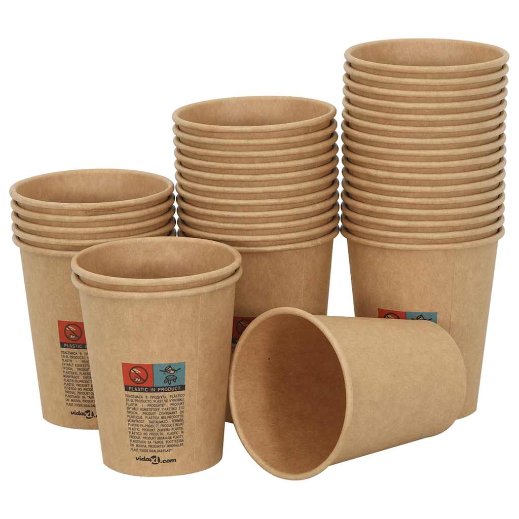 Vidaxl Papierowe Kubki, 1000 Szt., 8Oz, 200Ml, Brązowy