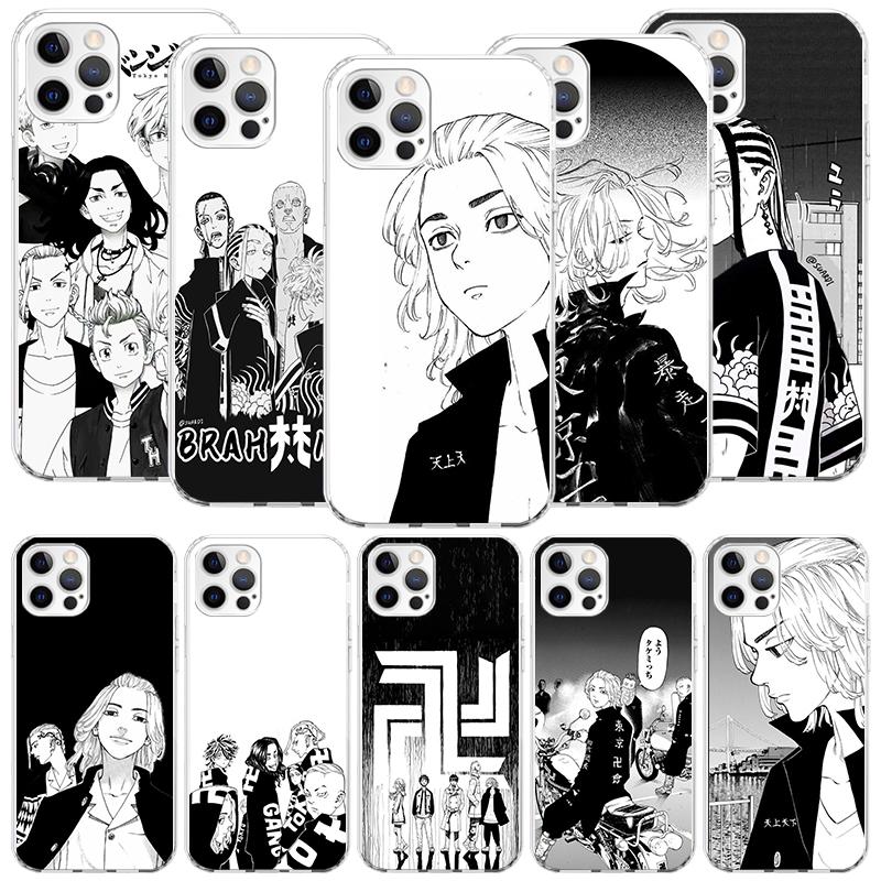 Tokyo Aevengers Black Anime Phone Case For iPhone 17 Air 16 15 Plus 11 14 Pro Max 13 Mini 12 7 8 + SE Pattern Art Customized Cov
