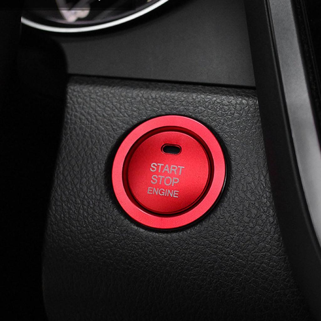 Mirhua Engine Start Starter Ring, Engine Start Button, Decorative Ring Sticker Interior Trim, Anti-Dust,