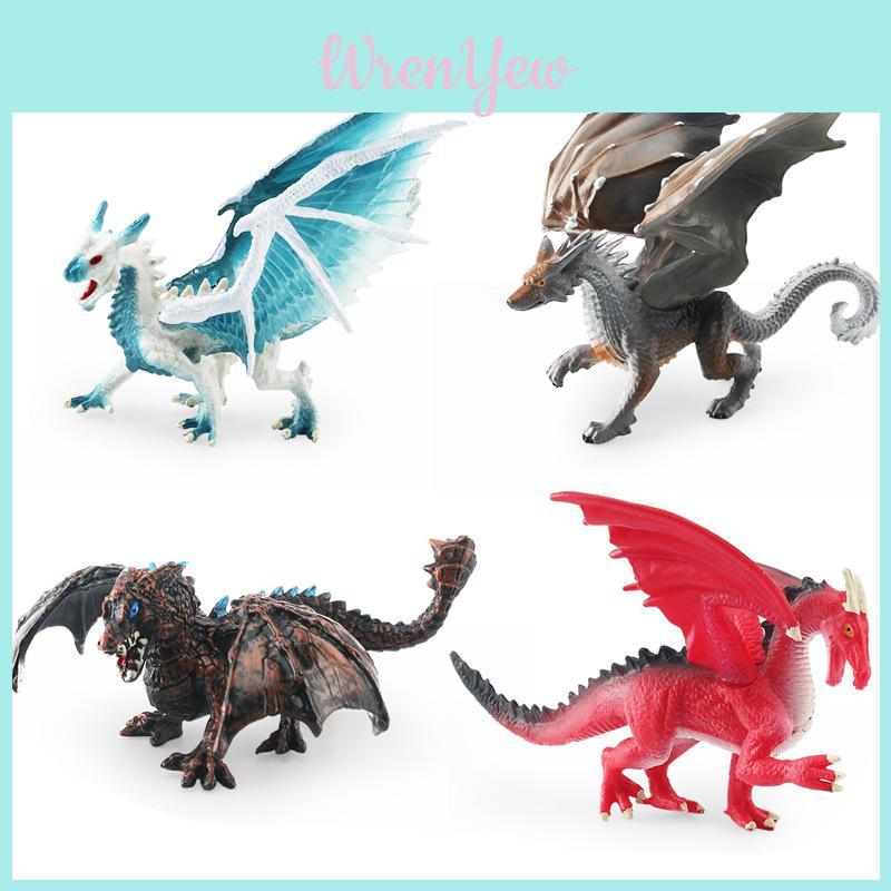 Stupendo Drago in PVC da Collezione Fantasy Occidentale Drago di Ghiaccio Aquila di Fuoco Drago Lupo Pezzo Statico