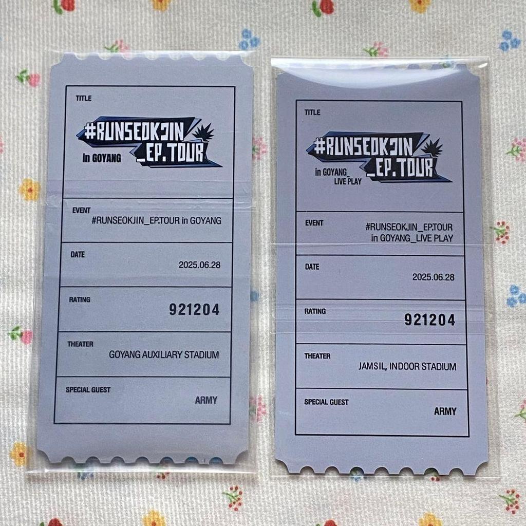 [USED] Jin 6/28 RUNSEOKJIN_EP.TOUR LIVE PLAY 2 Types Trading Card