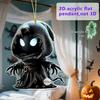 Cloak Skeleton Man Pendant 2D Flat Acrylic Bag Charm Car Rearview Mirror Ornament Halloween Christmas Tree Decoration