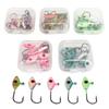 50PCS Ice Fishing Hook Sharp Tip Polished Colorful Realistic Shape Portable Ice Fishing Jigs Kit for Winter