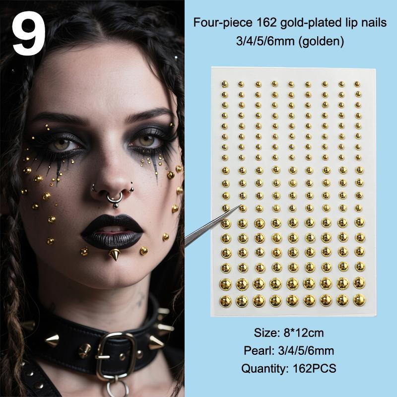 Sahte Kaş Piercingi Sahte Dudak Labret Saplamaları Yapışkanlı Sahte Burun Deliği Saplaması Yüz Piercing Yapıştırıcısı Deliksiz Cilt Yüz Takısı