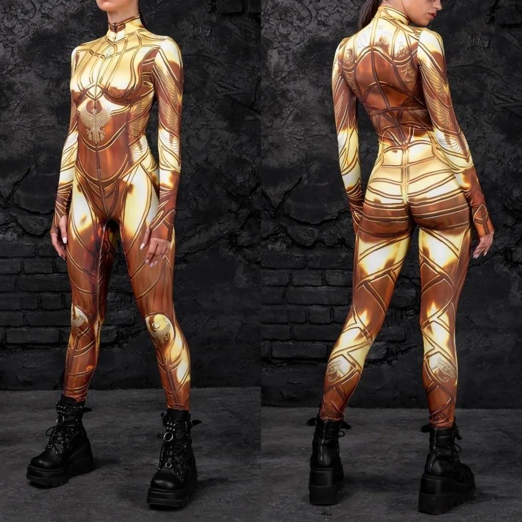 Damen Sexy Enger Jumpsuit Cooler Cosplay Bodysuit Steampunk Jumpsuit Kostüm Halloween Abendshow Kostüm Zentai