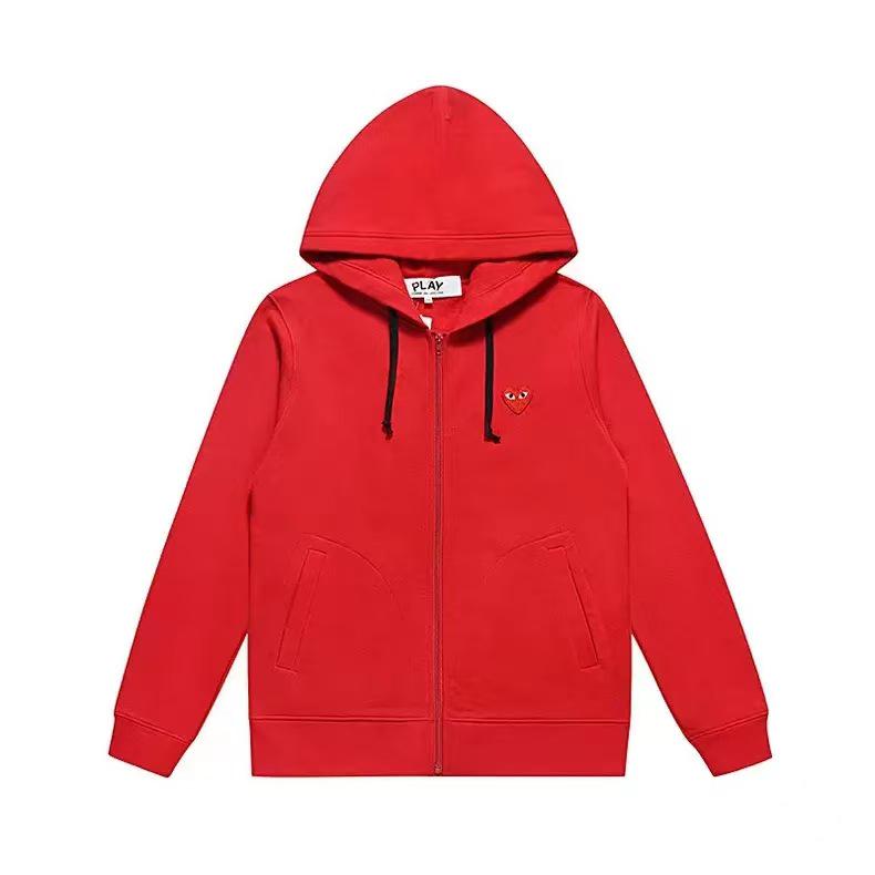 Chuan Jiu 2024 A/W Heart Hoodie: Unisex Stand Collar Zipper Pullover with Drawstring Hood