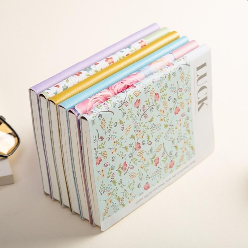 Cute Floral Flower Notebook PU Leather Thickened Office Journal Diary Notepad Portable Stationary Class lined NoteBook Student