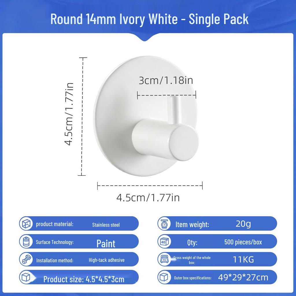 Punch-Free Strong Adhesive 304 Stainless Steel Wall Hook