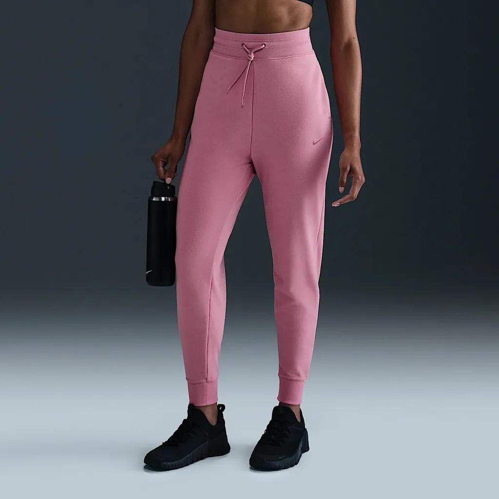Nike Solid Color Comfortable Lace-Up Knitted Sports Pants Women Bottoms Pink FB5435-699