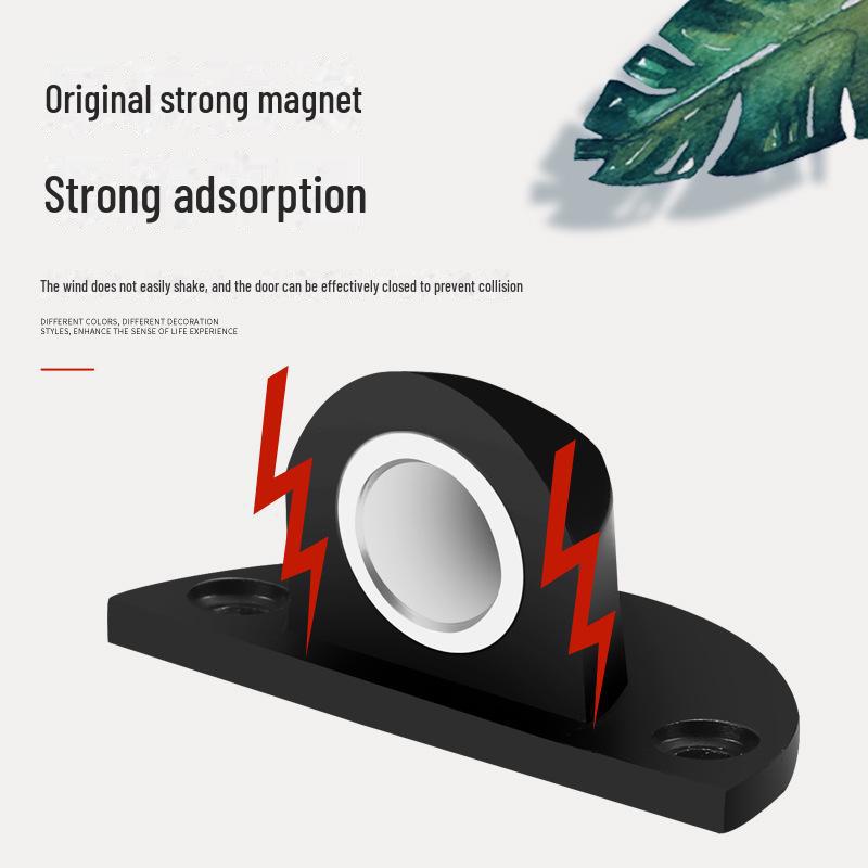 Zinc Alloy Punch-Free Magnetic Floor Doorstop - Silent & Invisible Design