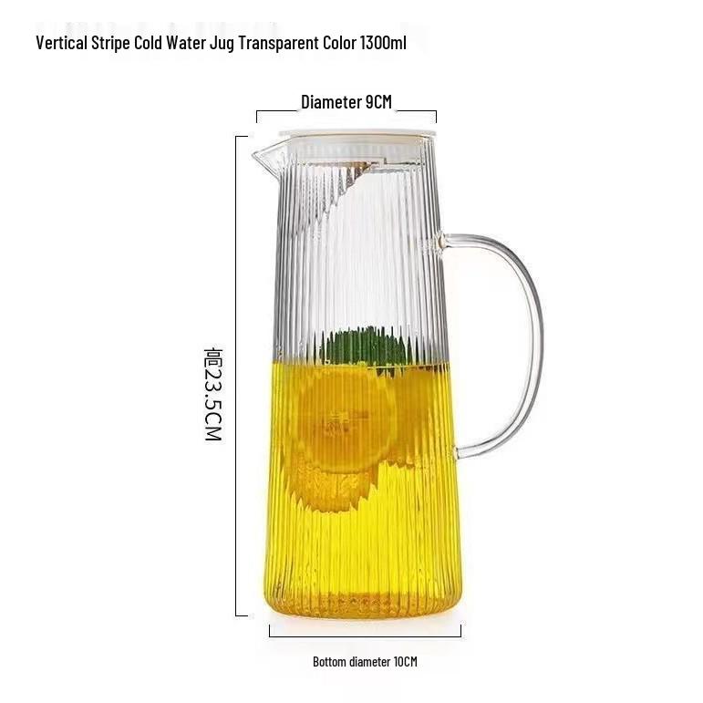 Amber High-Capacity Glass Pitcher Set for Cold Beverages
