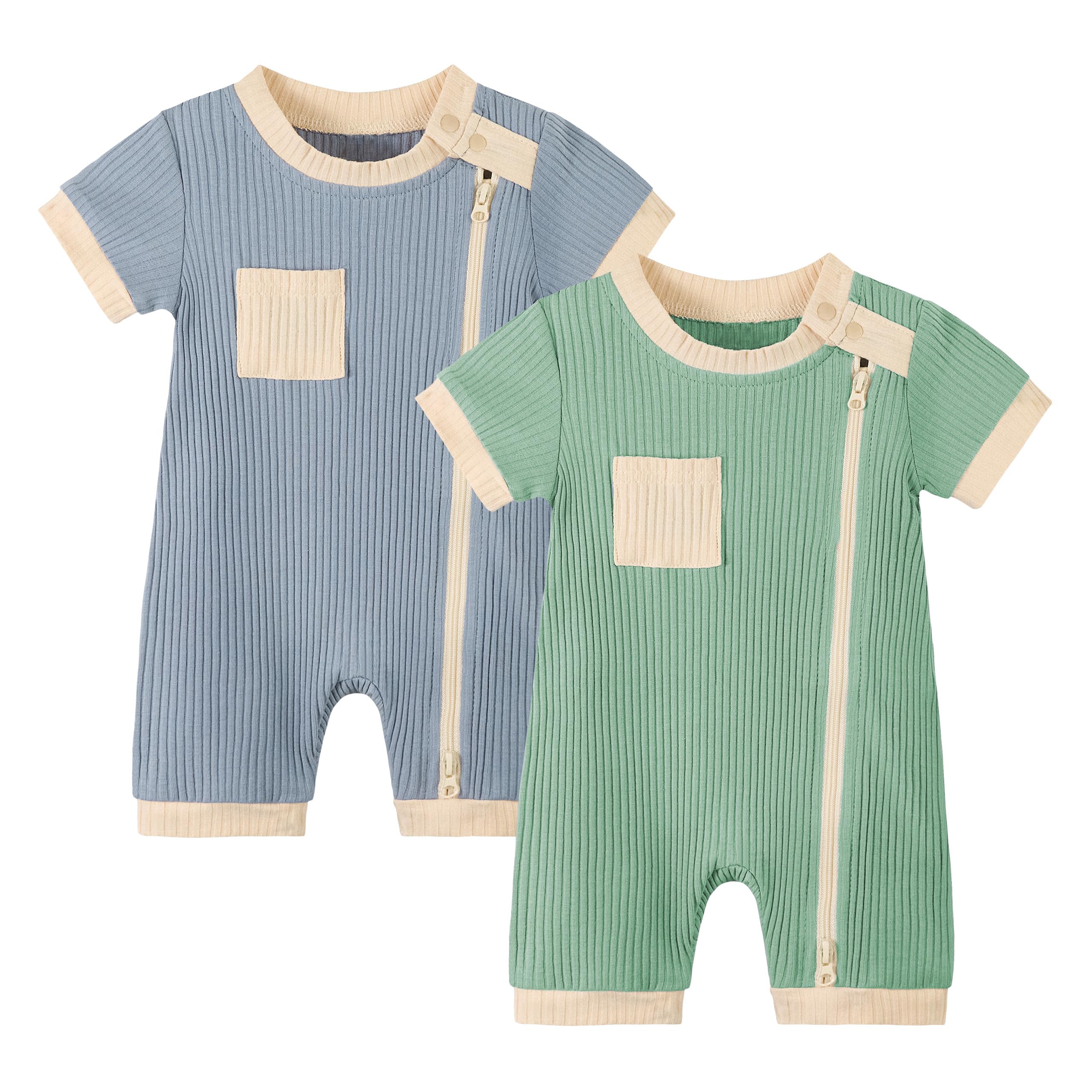 

Volunboy Baby Short Sleeve Romper and Baby Summer for Boys and Baby Shower Sizes Clothes, Newborn, 2-Piece Set, Coverall, Open-Front Clothes,