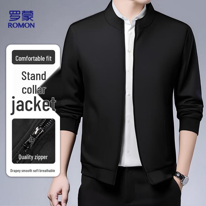

ROMON Men s Business Casual Stand Collar Jacket 2XL