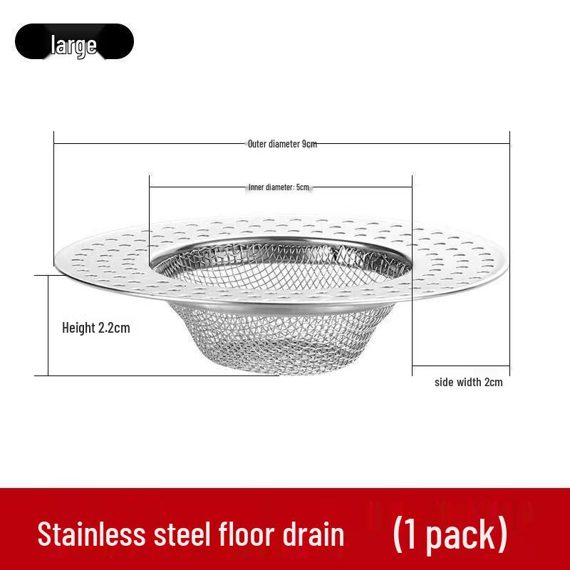 Stainless Steel Kitchen Sink Drain Filter - Anti-Clogging Siphon Screen for Wash Basins and Debris Pools