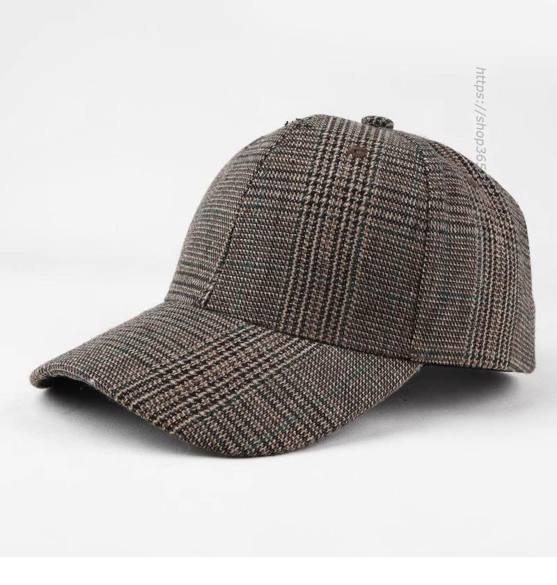 Classic Plaid Baseball Cap With Sunshade For Casual Summer Wear коричневый