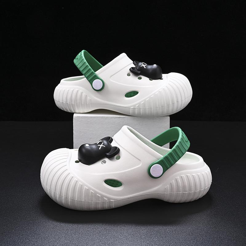 

Comfortable Cartoon Style Eva Children s Beach Sandals Slip Resistant Summer Clogs White Green,190mm
