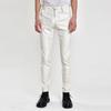 Pantaloni Lunghi Casual da Uomo Elasticizzati Slim Fit Sottili in Vera Pelle PU Monocolore