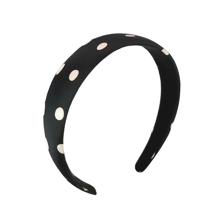 Satin Dot Volume Hairband _ Black