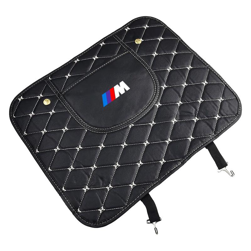 M LOGO Car Anti-Kick Mats PU Leather Auto Seat Back Protector Cover For BMW X6 X1 X2 X3 X4 X5 X7 E46 E39 E90 E36 E60 E34 E30 F30 E71 F10 F10 E34 E92