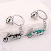 Yousheng Keychain Pendant Motorcycle Shape Zinc Alloy Key Chain with Electroplated Double Helmet Design Cool Street Style Key Holder Backpack Car
