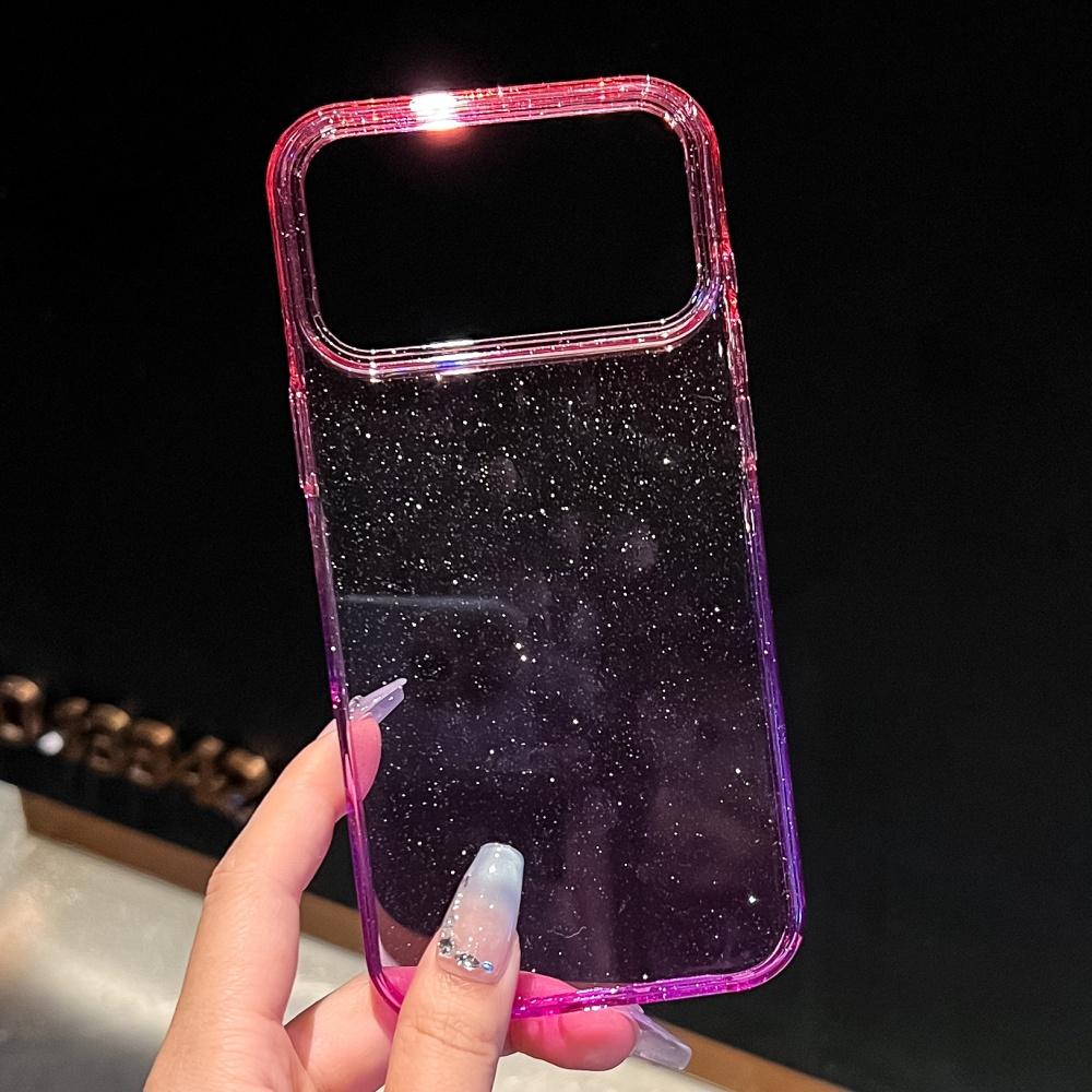 for iphone 17 Pro Max Case Glitter Gradient Hard PC Case for iPhone 17 Air 16 15 14 13 12 Pro Max Plus 17pro Transparent Cover