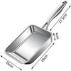 GrnArt Stainless Steel Rectangular Frying Pan for Eggs, Breakfast Pan, One-Handed Frying Pan, Durable for Grilling Steaks, Hotel, Restaurant, Home Kit