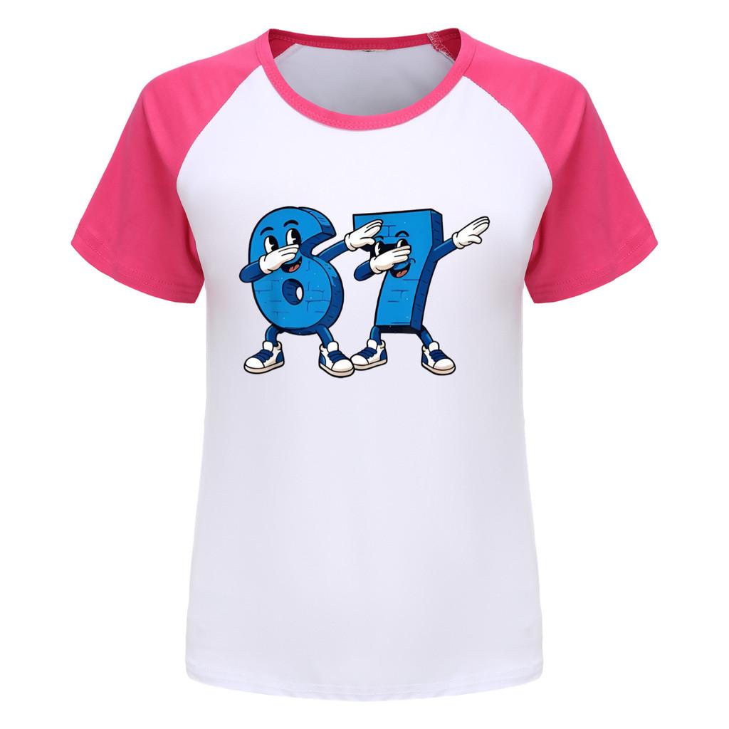 5226 Dětské Chlapecké Dívčí Ukrást Mozkovou Hnilobu 67 Šest Sedm Potisk Raglánové Krátké Rukávy Tričko