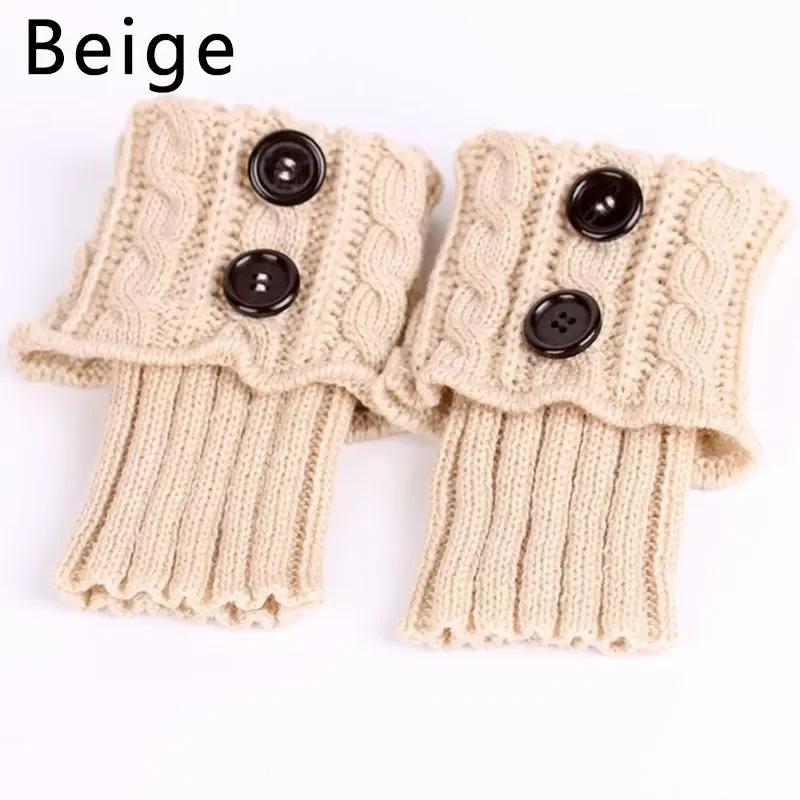 Button Cable Knit Wool Ankle Leg Warmers Women Short Boot Sock ToppersCozy Autumn WinterKnitted Foot Covers WarmShoe Accessories